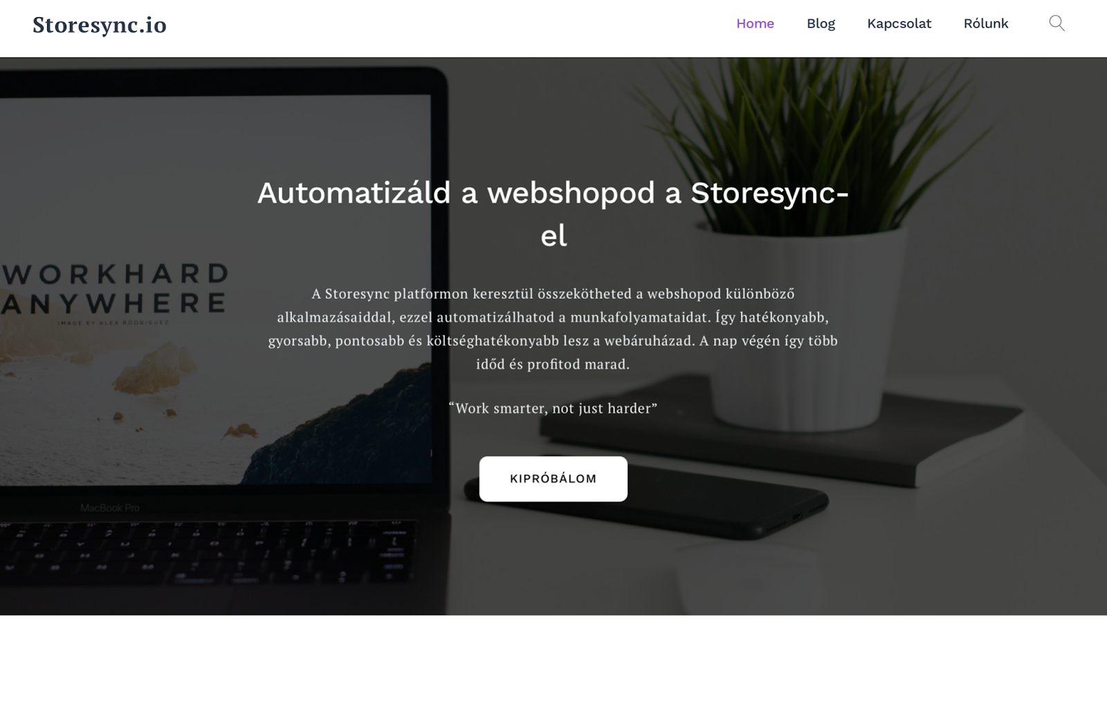 storesync main page screen