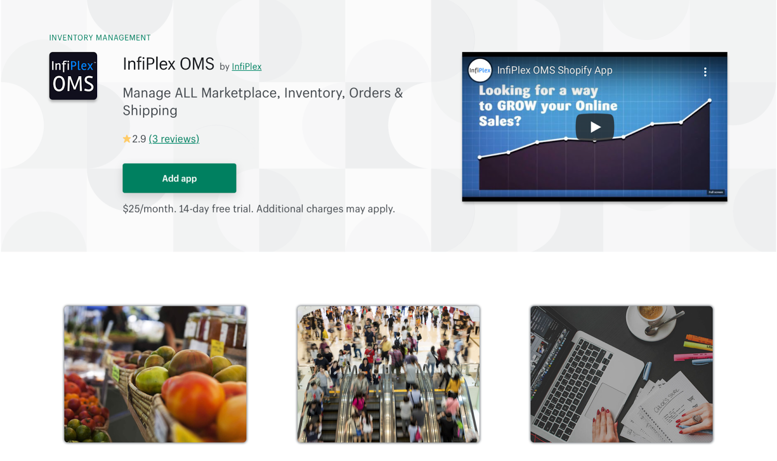 InfiPles OMS promo page for install