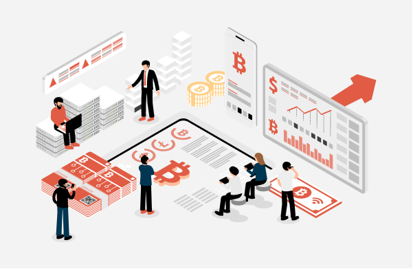 crypto illustration that represent financial life with cryptoworl