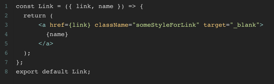 react code example